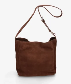 Bolso de piel BLOOM - CNP TEXAS en serraje marrón