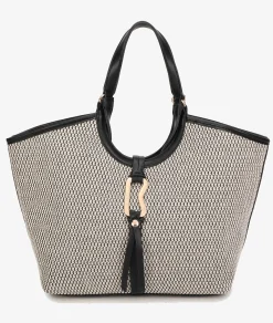 Bolso de rafia pabloochoa.shoes 21023 en negro