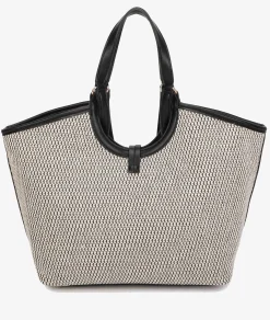 Bolso de rafia pabloochoa.shoes 21023 en negro