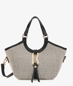 Bolso de rafia pabloochoa.shoes 21022 en negro