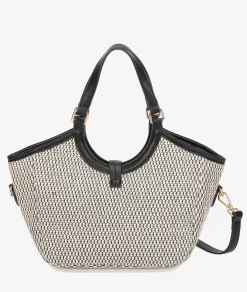 Bolso de rafia pabloochoa.shoes 21022 en negro