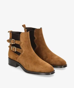 Botines Alpe 5187 en serraje cuero