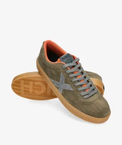 Deportivos MUNICH BREAK en serraje kaki