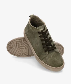 Deportivos Natural World 6721 en serraje verde