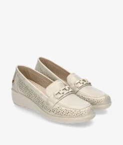 Mocasines Amarpies 30118 en platino