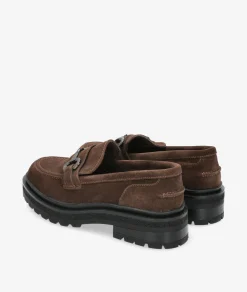 Mocasines EVA PARIS 27971 en serraje marrón