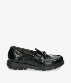 Mocasines Fluchos F1794 en charol negro