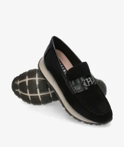 Mocasines Hispanitas BHI254400 en serraje negro