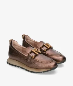 Mocasines Hispanitas HI254386 en taupe metalizado