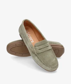 Mocasines pabloochoa.shoes 94239 en serraje kaki