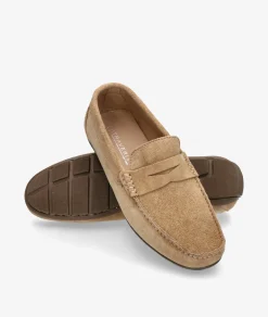 Mocasines Traveris 33720 en serraje taupe