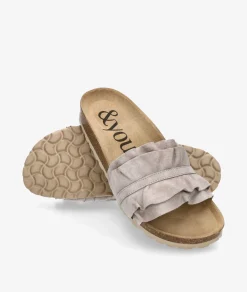 Sandalias bloom&you LILA en serraje piedra