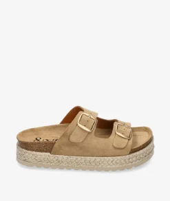 Sandalias bloom&you NENUFAR DOBLE en serraje taupe