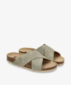 Sandalias bloom&you TULIPE TACHAS en serraje verde