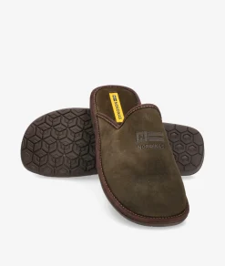 Zapatillas de casa Nordikas 236/F en serraje kaki