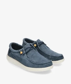 Zapatos casual Walk in Pitas WP150 WALLABY WASHED en azul marino