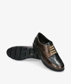 Zapatos confort Amarpies 29308 en charol marrón